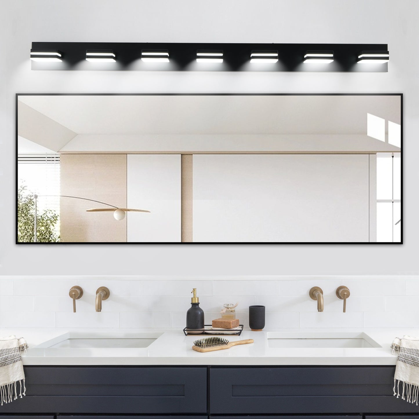 7-Light Black Minimalist LED Vanity Light - view 2