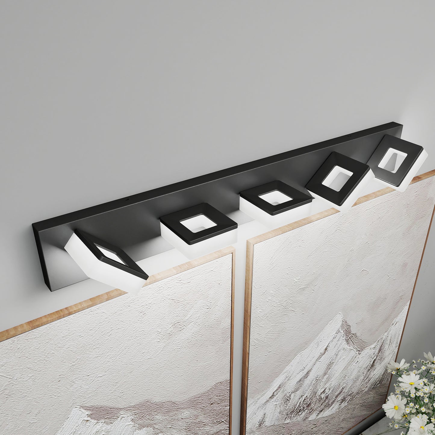 32" 5-Light Matte Black LED Vanity Light - view 2