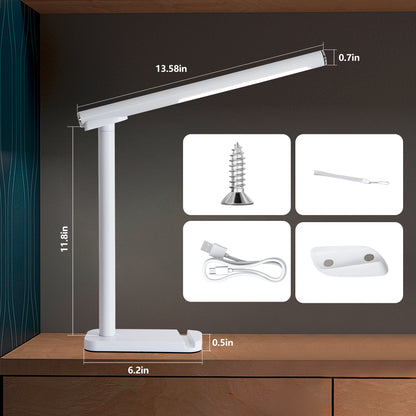 White Adjustable LED Desk Lamp with USB Port - view 8