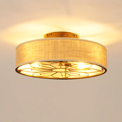 20" Lotus Fabric Farmhouse Bladeless Ceiling Fan with Remote - view 20