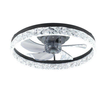 20" Black Low Profile Ceiling Fan with Dimmable LED - view 9