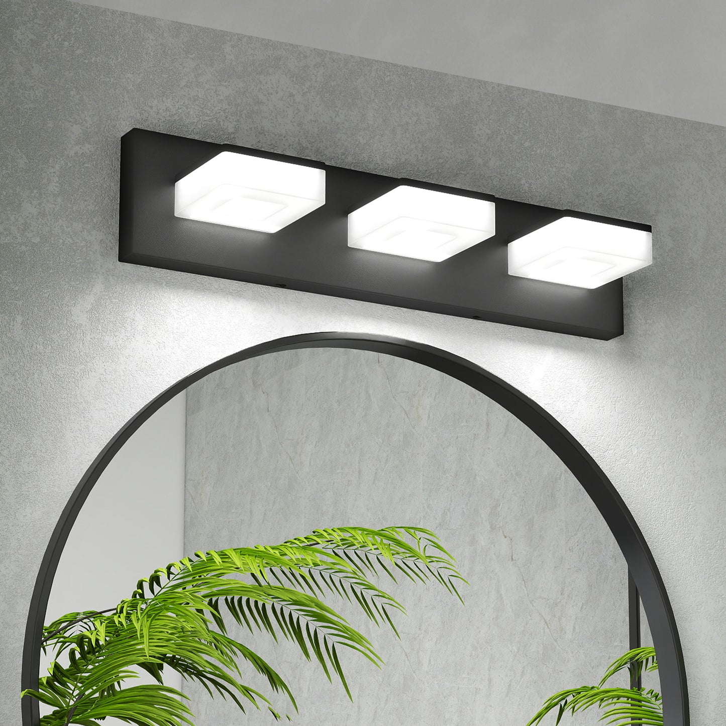 20" 3-Light Matte Black LED Vanity Light