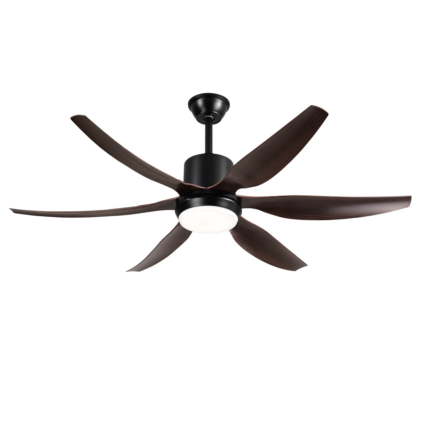 56" Matte Black 6-Blade Ceiling Fan with Remote