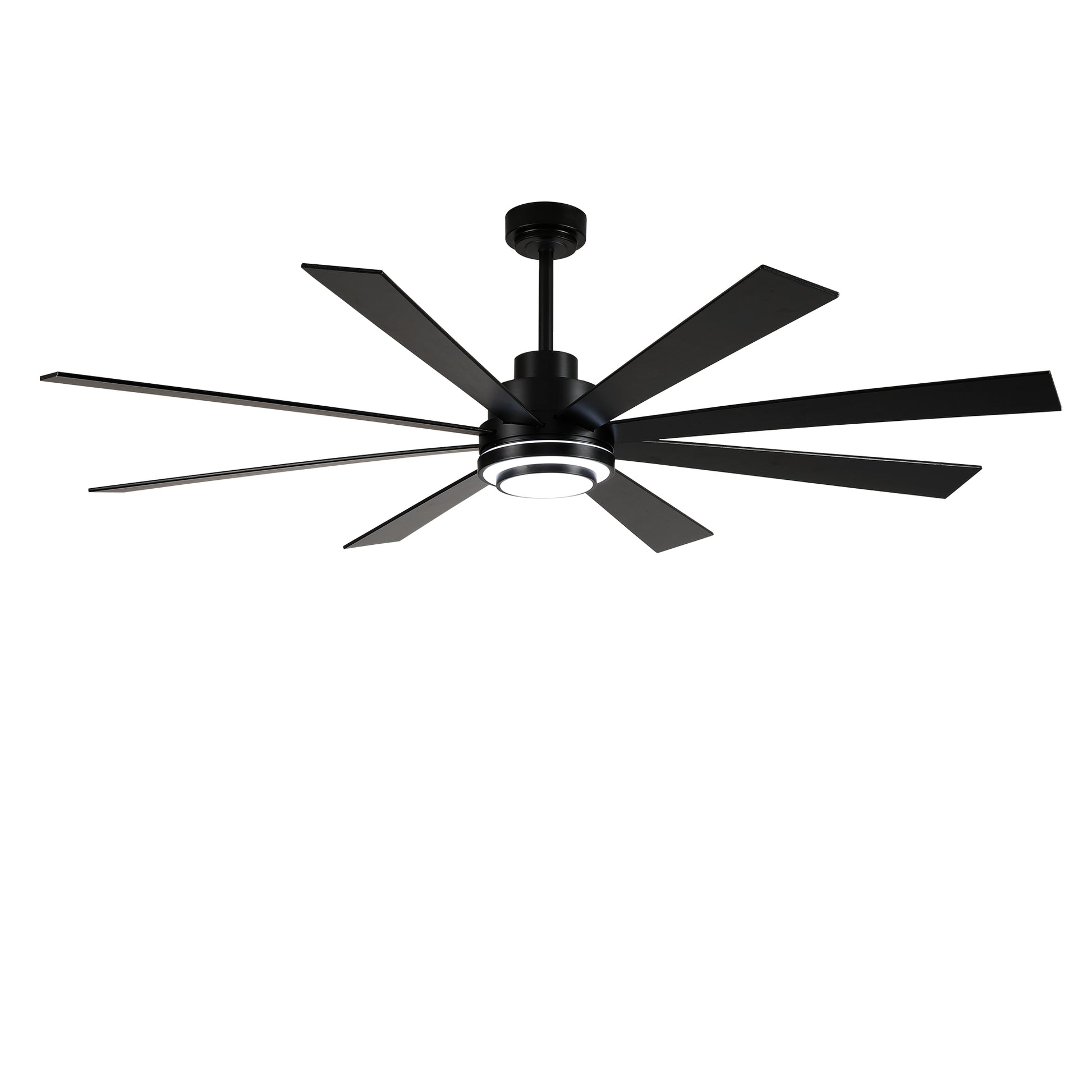 72" Matte Black 8-Blade Ceiling Fan with Dimmable LED - view 17