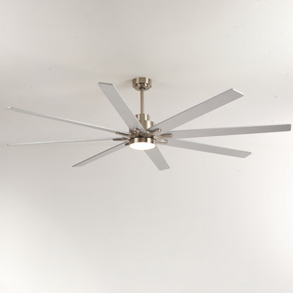 84" Nickel 8-Blade Ceiling Fan with Dimmable LED - view 26