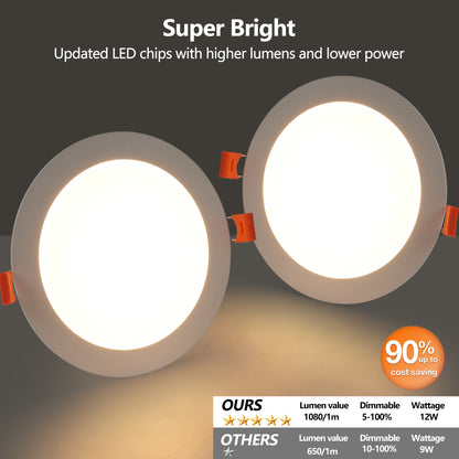 6" White Dimmable LED Recessed Light, 12-Pack - view 3