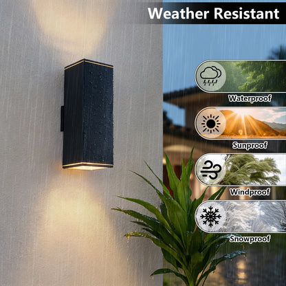 18" Matte Black Outdoor Wall Light, Set of 2 - view 3