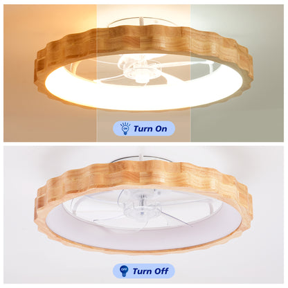 20" Plum Blossom Flush Mount Ceiling Fan with Dimmable LED - view 7