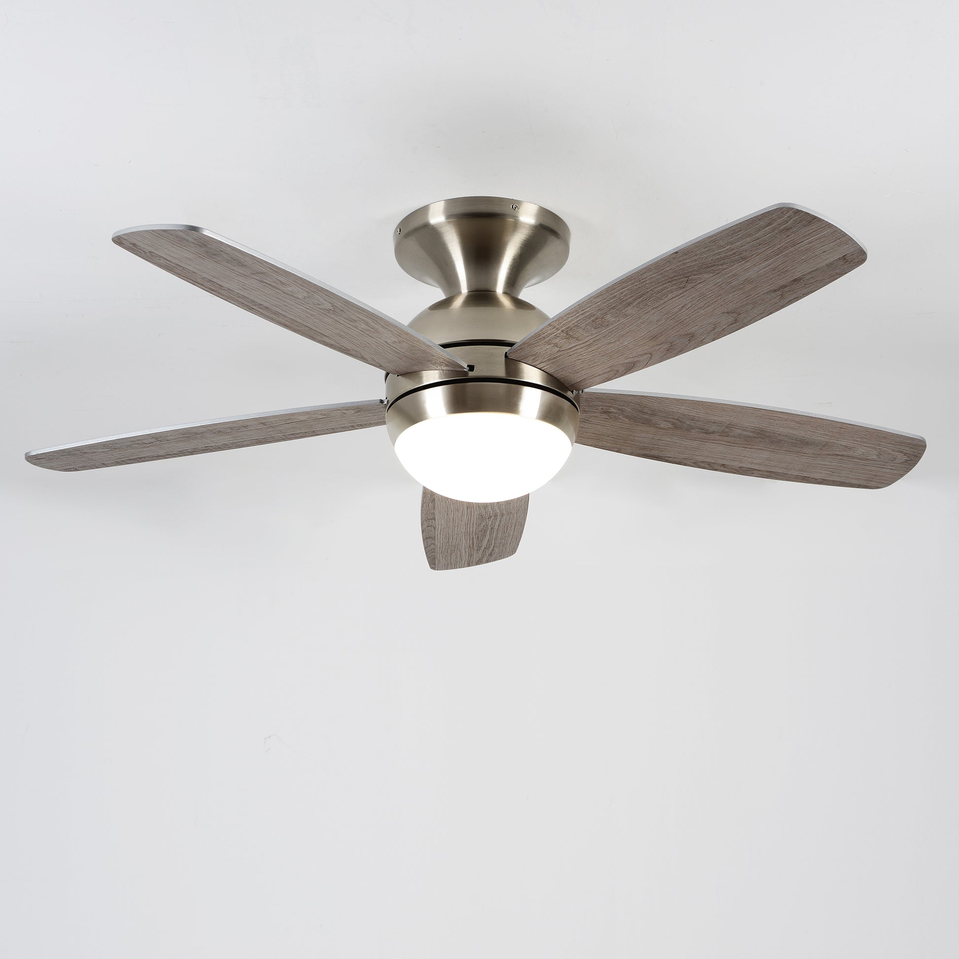 52" Satin Nickel Plywood Blade Ceiling Fan with Remote - view 16