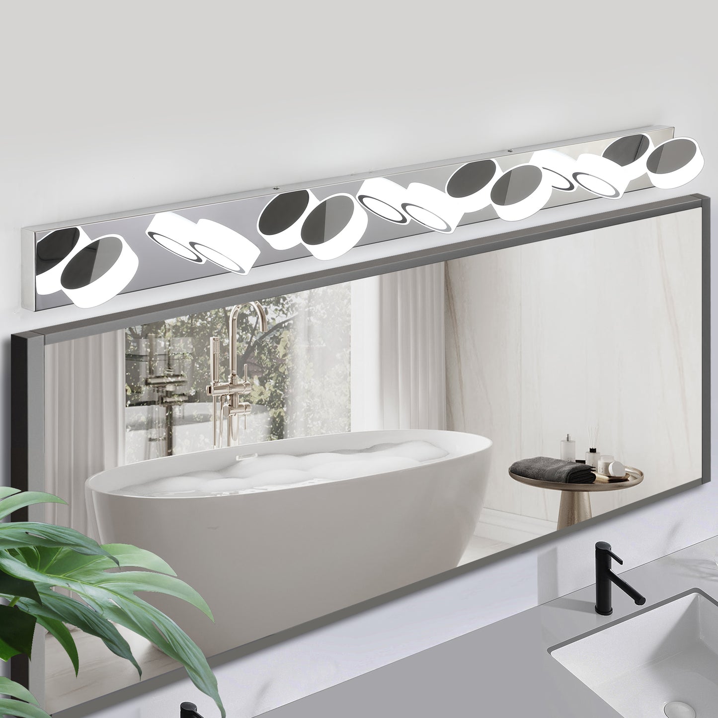 52" 7-Light Chrome Vanity Light with Dimmable LED - view 3