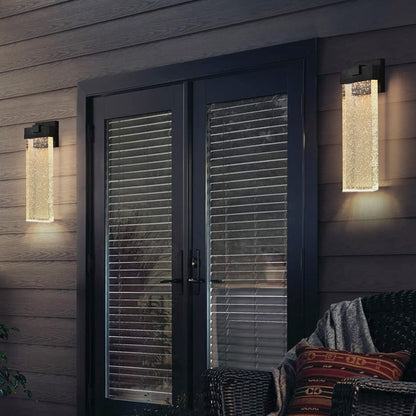 Black Bubble Crystal LED Outdoor Wall Light, 18"H - view 8