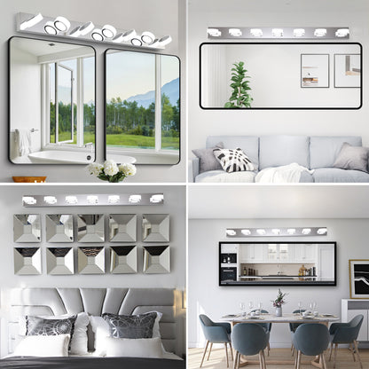 52" 7-Light Chrome Vanity Light with Dimmable LED - view 5
