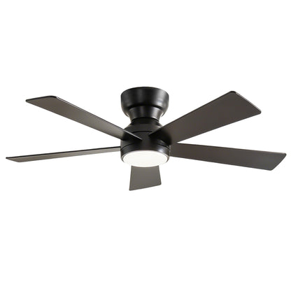 46" Matte Black Plywood Blade Ceiling Fan with Remote