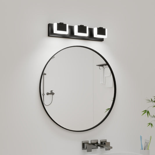 3-Light Modern Black LED Vanity Wall Light - view 2