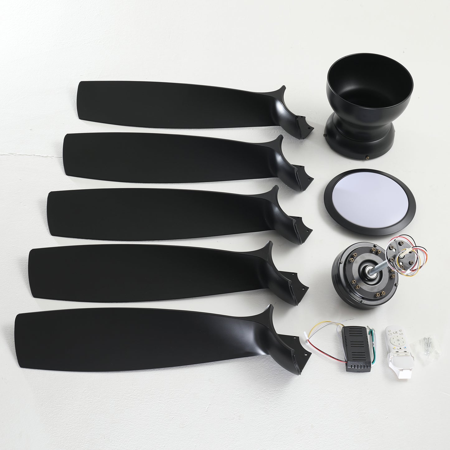 56" Matte Black 5-Blade Ceiling Fan with Remote - view 18