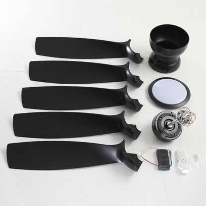 56" Matte Black 5-Blade Ceiling Fan with Remote - view 18