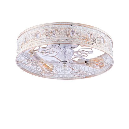 20" White & Gold Crystal Caged Ceiling Fan with Remote - view 19