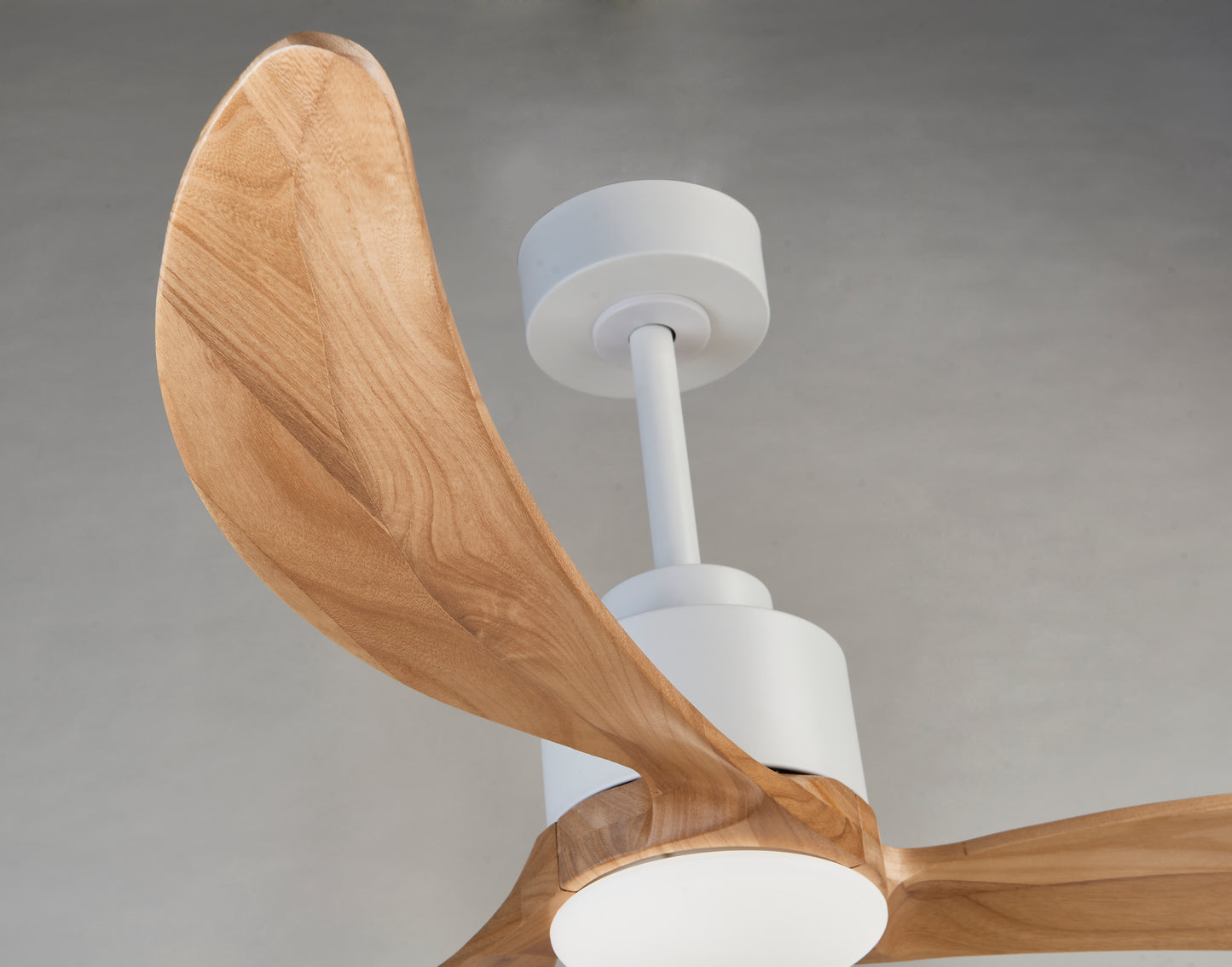 52" White & Natural Wood Ceiling Fan with Dimmable LED - view 24