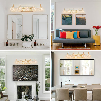 29" 5-Light Gold Crystal Vanity Wall Light - view 4