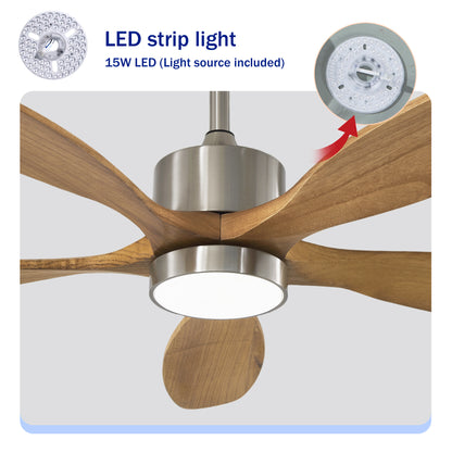 52" Nickel Reversible Ceiling Fan with Light - view 8