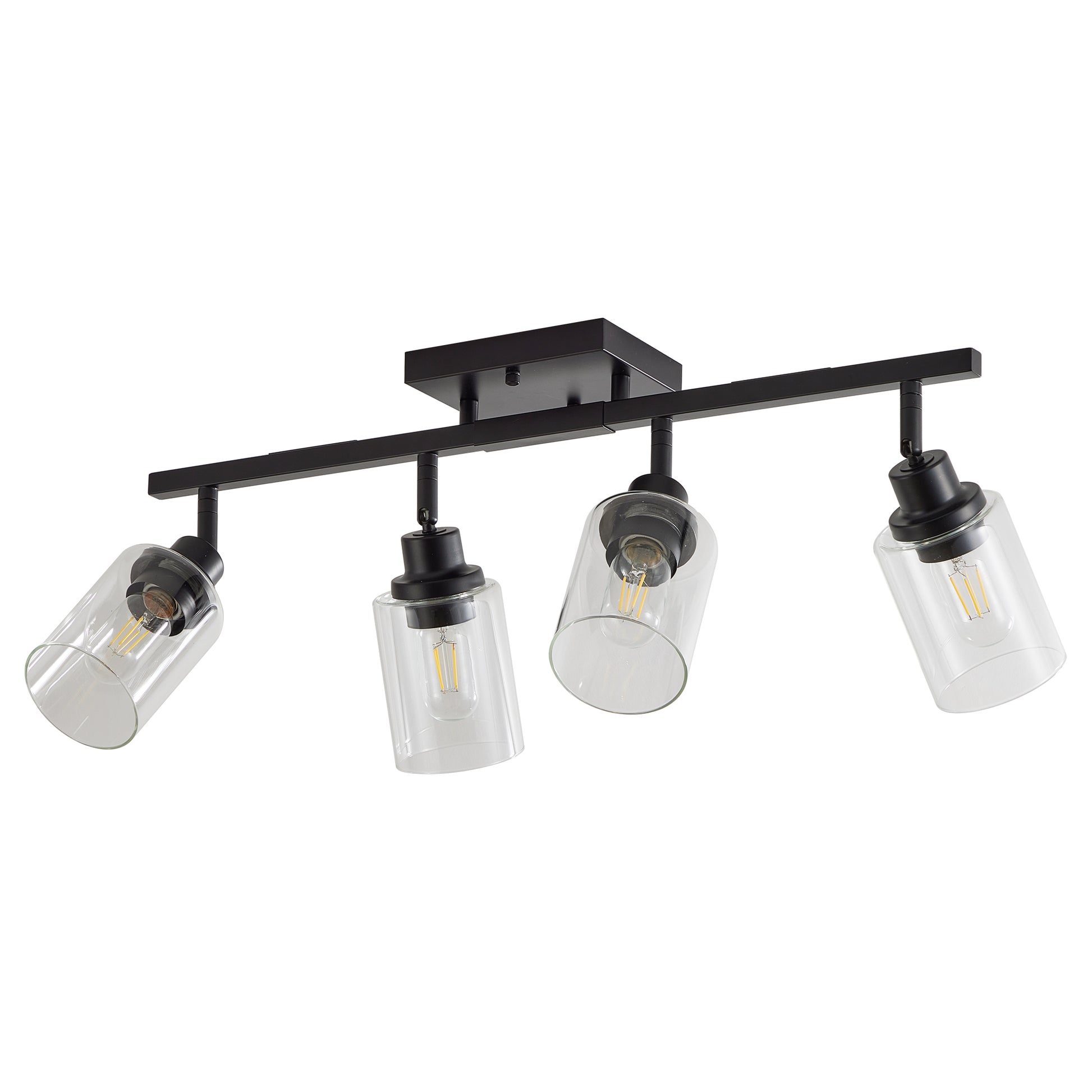 4-Light Black Track Light with Clear Glass Shades - view 9