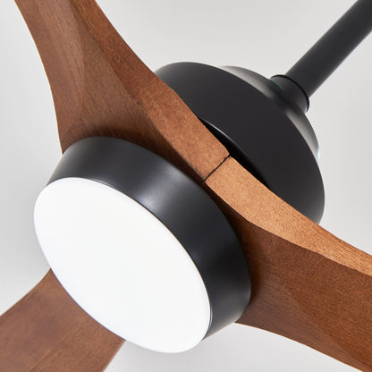 42" Matte Black Solid Wood 3-Blade Ceiling Fan - view 17