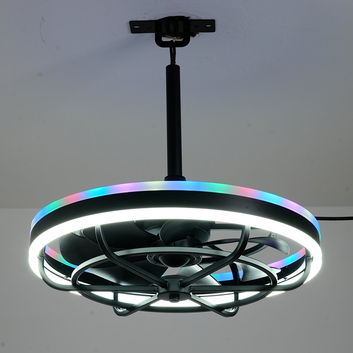 Matte Black Indoor Outdoor Ceiling Fan with Dimmable LED - view 17