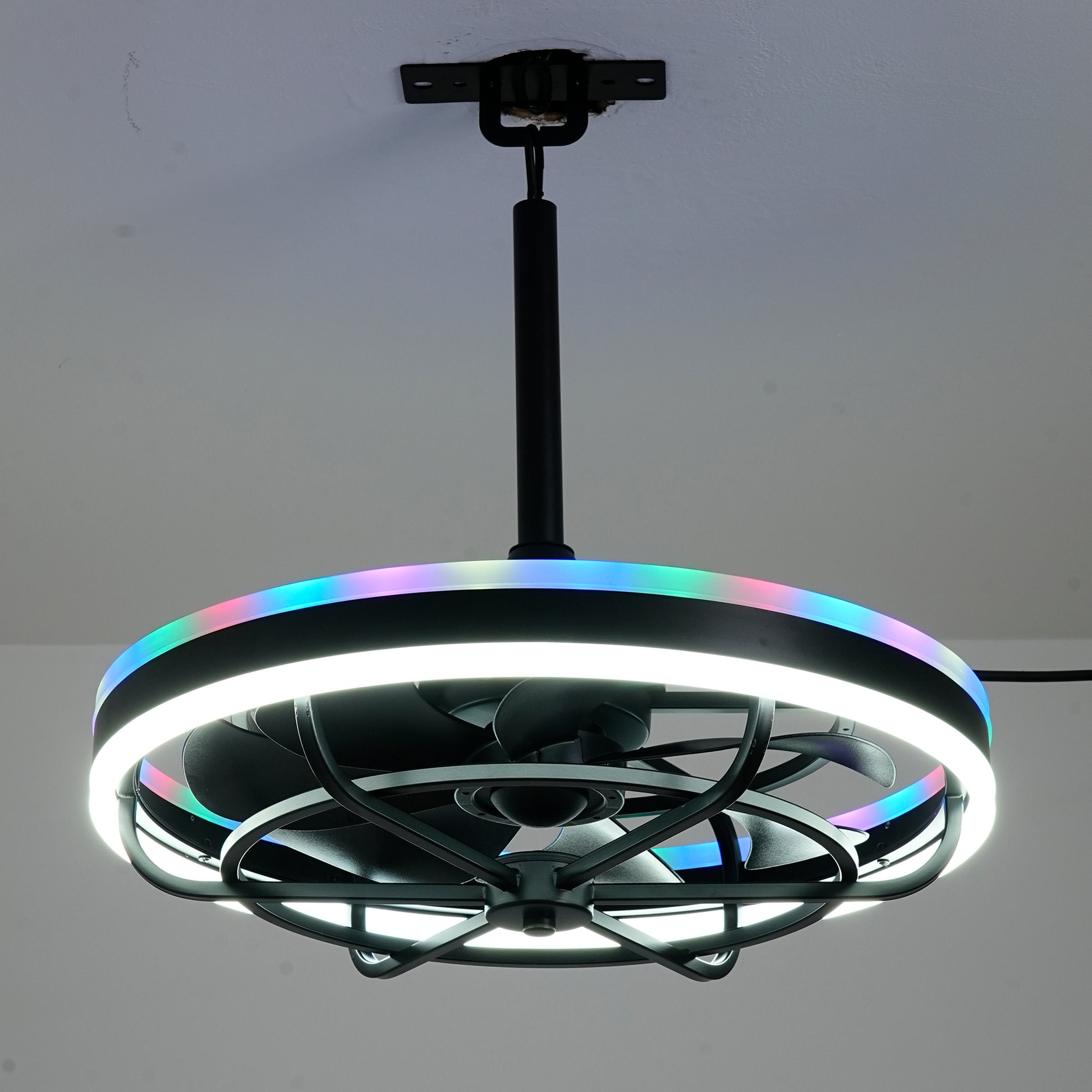 Matte Black Indoor Outdoor Ceiling Fan with Dimmable LED - view 17