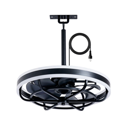Matte Black Indoor Outdoor Ceiling Fan with Dimmable LED - view 23