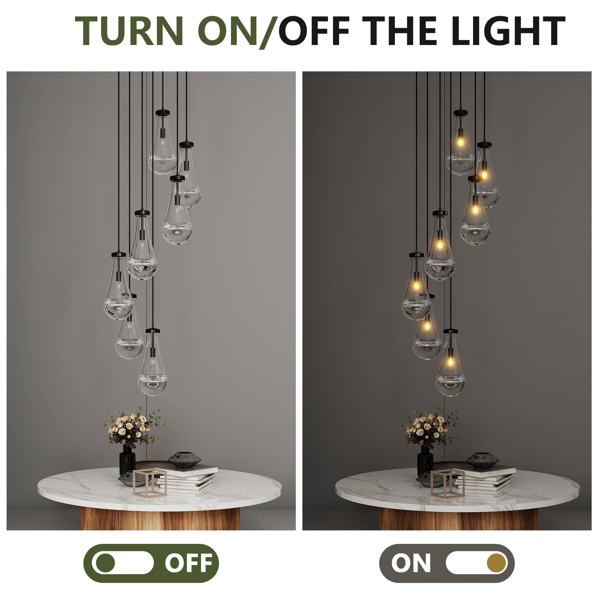7-Light Black Adjustable Pendant Chandelier - view 7