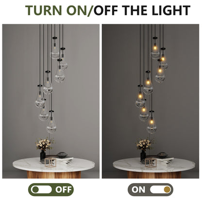 7-Light Black Adjustable Pendant Chandelier - view 7