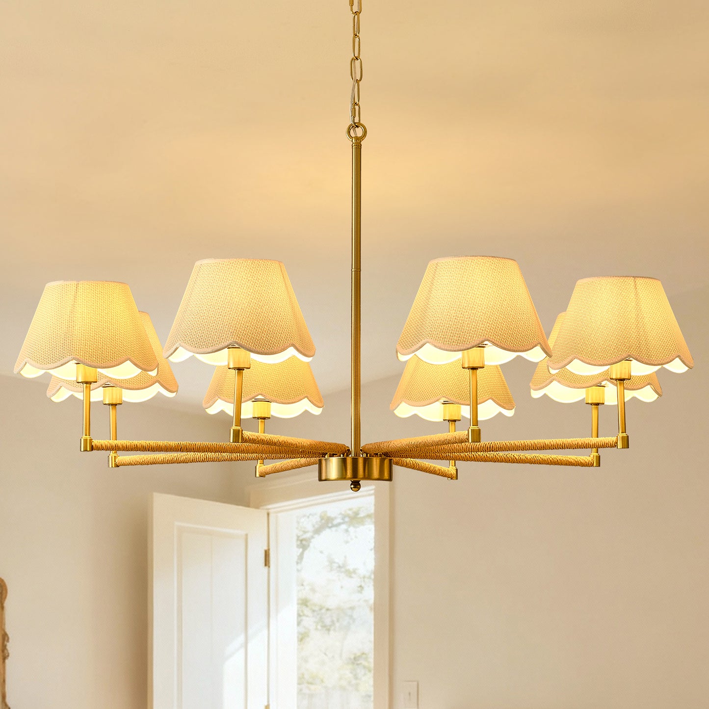 Gold Rope 8-Light Chandelier