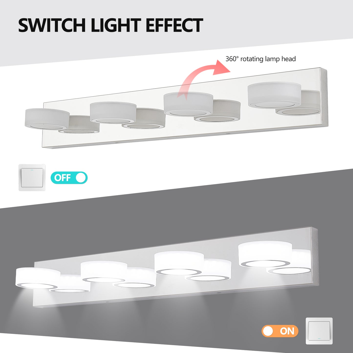 29" Modern 4-Light Chrome LED Vanity Light - view 7