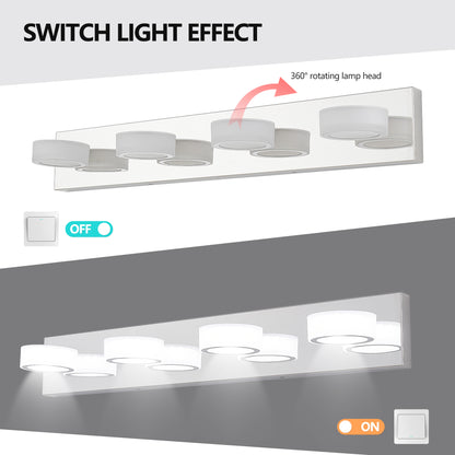 29" Modern 4-Light Chrome LED Vanity Light - view 7