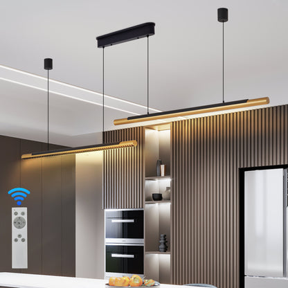 75" Black & Gold Dual Tube LED Pendant Light - view 2