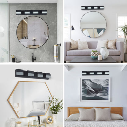 4-Light Matte Black Acrylic Vanity Light - view 4