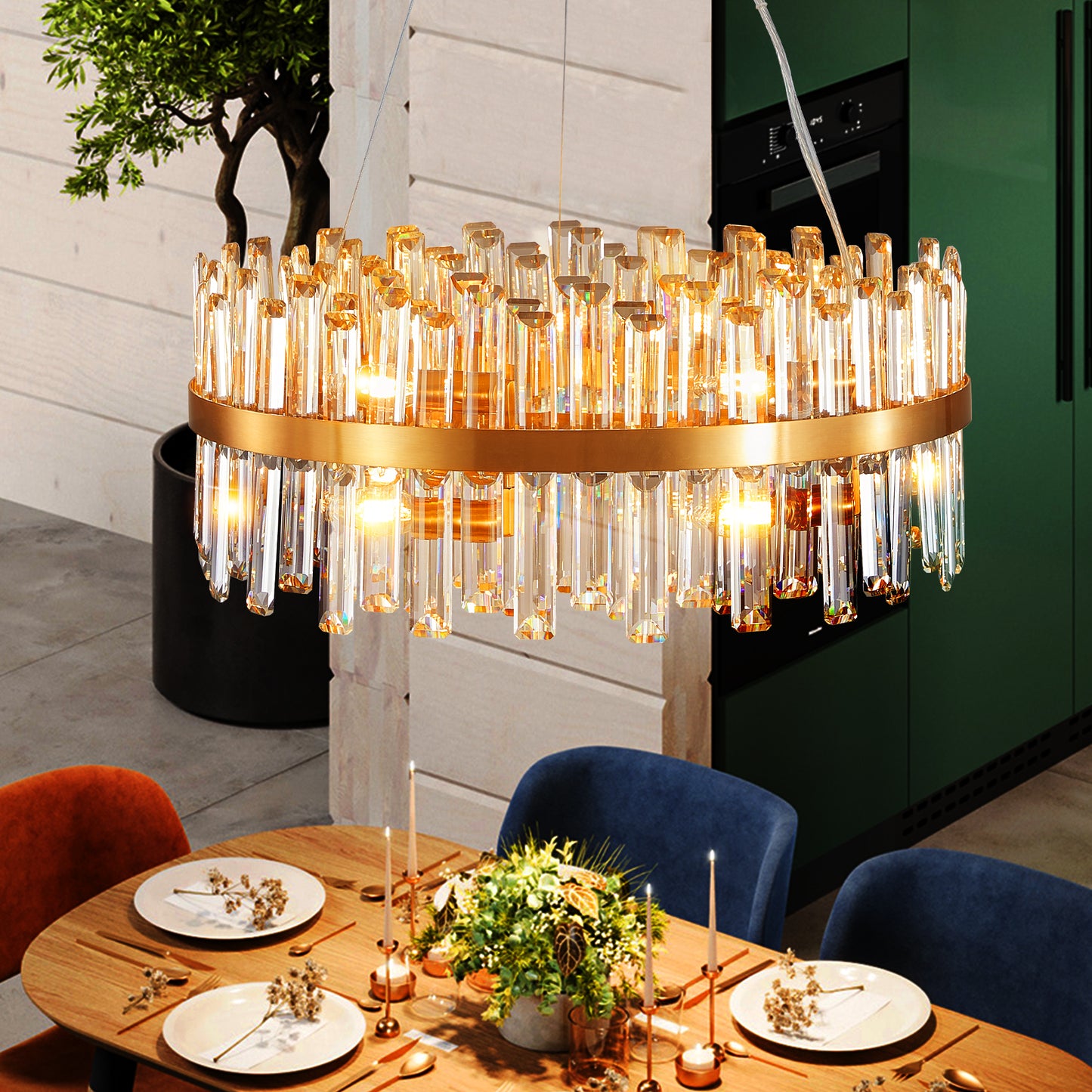 23.6" Modern Gold Crystal Chandelier - view 5