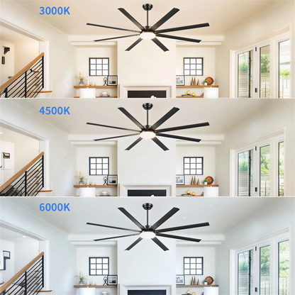 88" Black Industrial Ceiling Fan with Remote - view 14