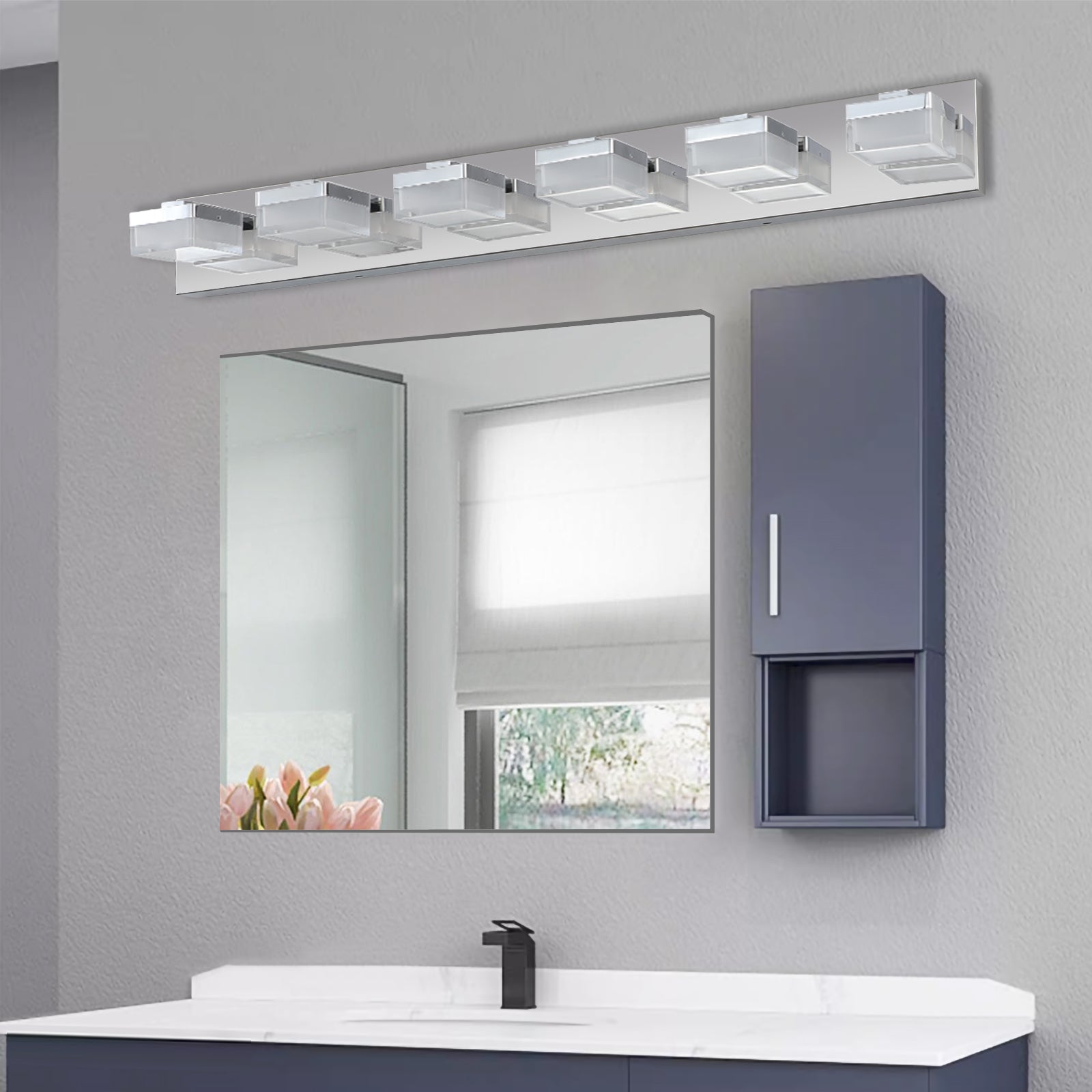 Modern 6-Light Chrome LED Vanity Light - view 3