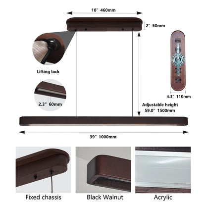 39" Walnut Wood LED Pendant Light - view 10