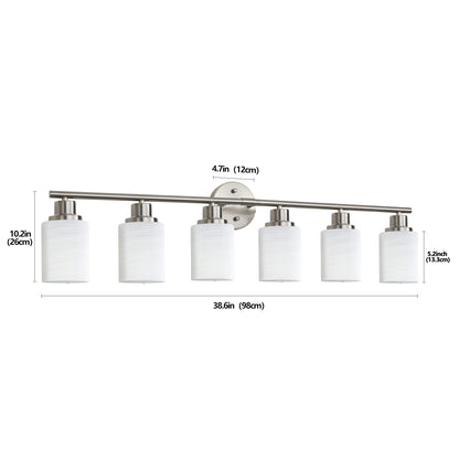 39" 6-Light Brushed Nickel Vanity Light with Frosted Glass - view 8