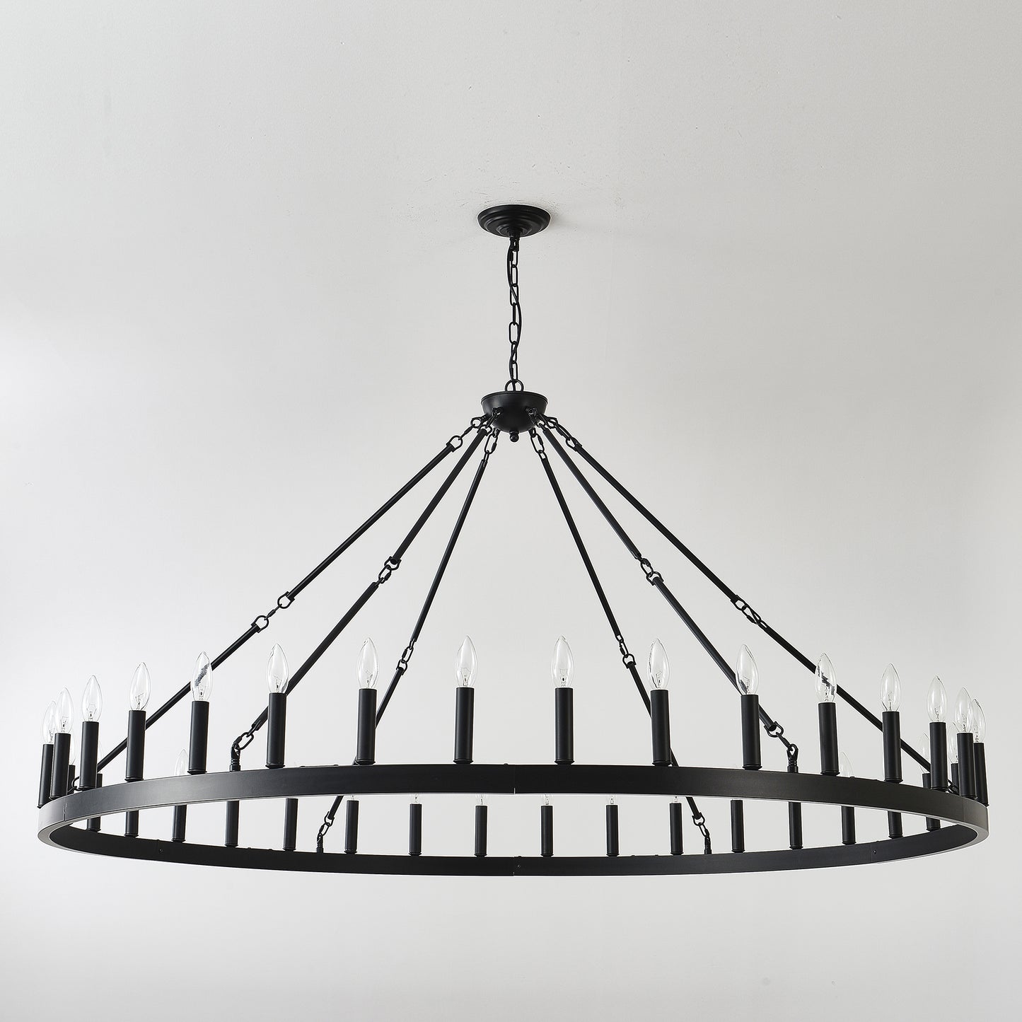 63.8" 36-Light Wagon Wheel Farmhouse Chandelier - view 14