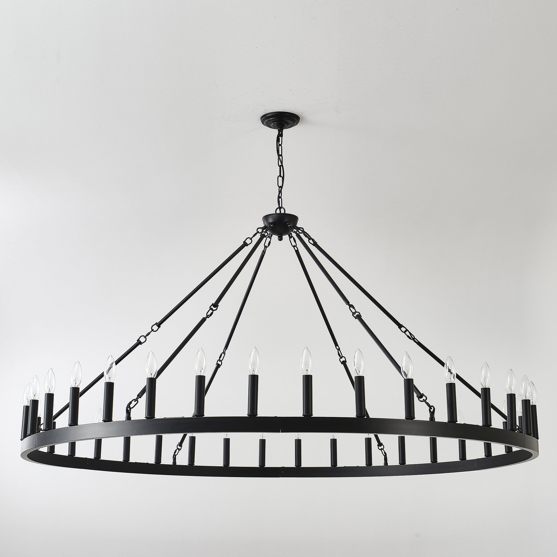 63.8" 36-Light Wagon Wheel Farmhouse Chandelier - view 14