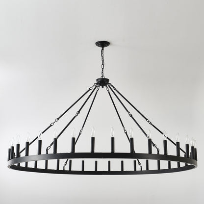 63.8" 36-Light Wagon Wheel Farmhouse Chandelier - view 14