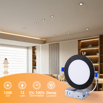 6" Black LED Recessed Ceiling Light, 12-Pack - view 6