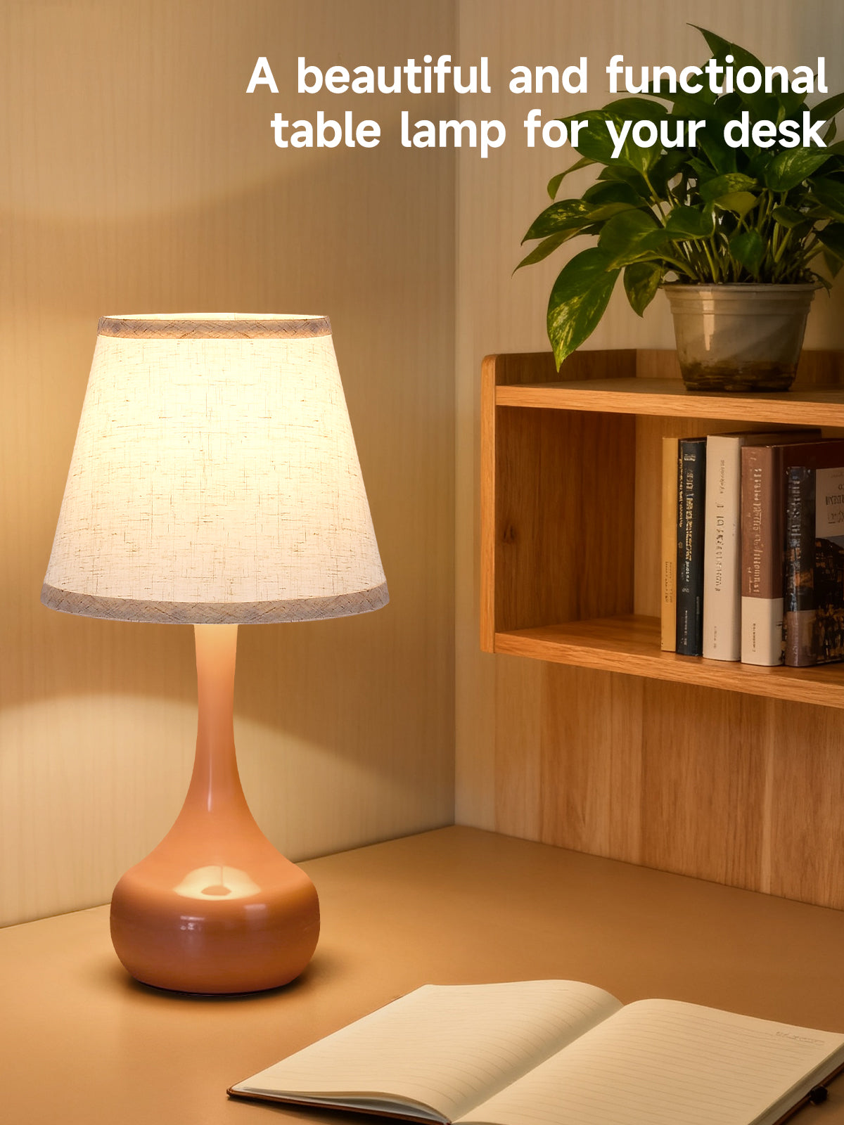 Pink Dimmable Bedside Table Lamp, Set of 2 - view 3
