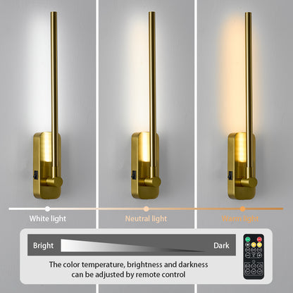 Gold Battery Operated LED Wall Sconce with Remote - view 4