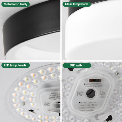 12" Black Round LED Flush Mount Ceiling Light - view 7