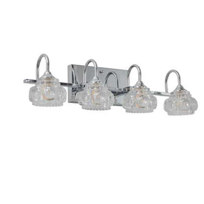 23" 4-Light Nickel Vintage Crystal Vanity Light - view 8