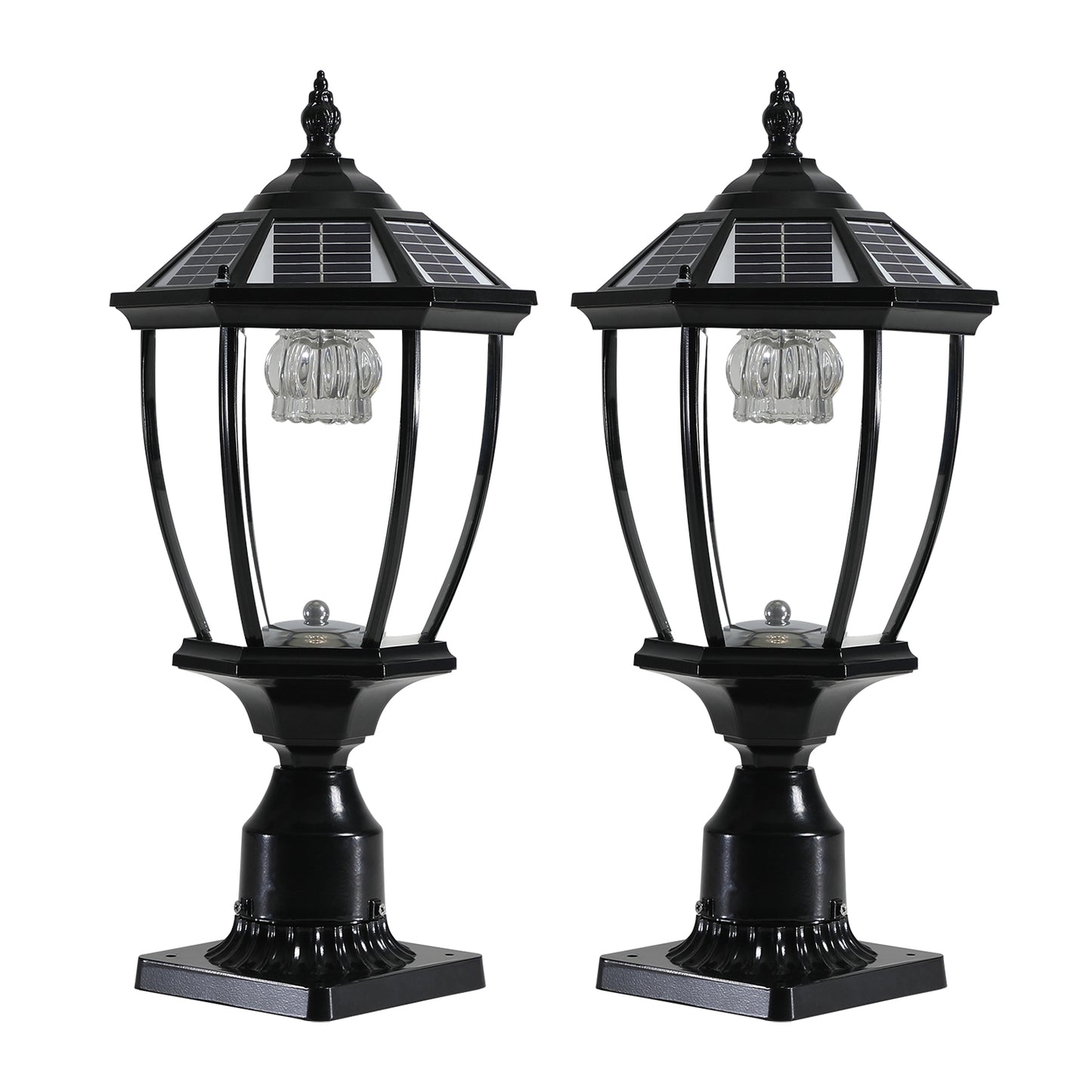 20"H Black Solar LED Outdoor Lantern Light - view 12